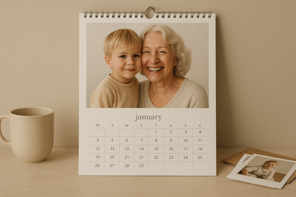 En fotokalender af børnebørnene – gaven der giver glæde hele året